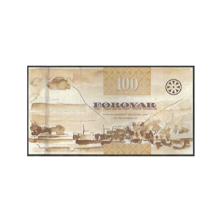 Islas Faroe 100 Kronur 2002 P25 reverso