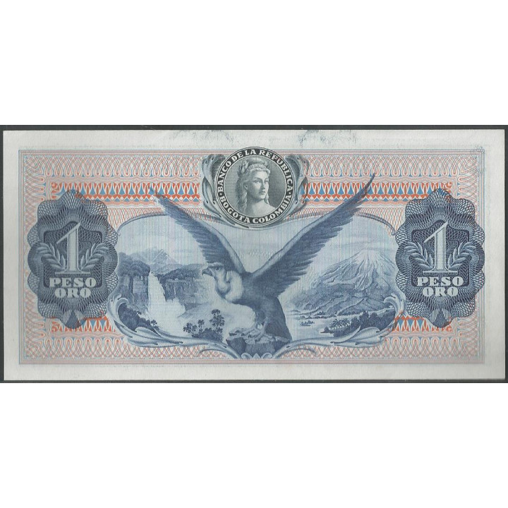 Billete de 1 Peso 1 Feb 1968 BGW063 reverso