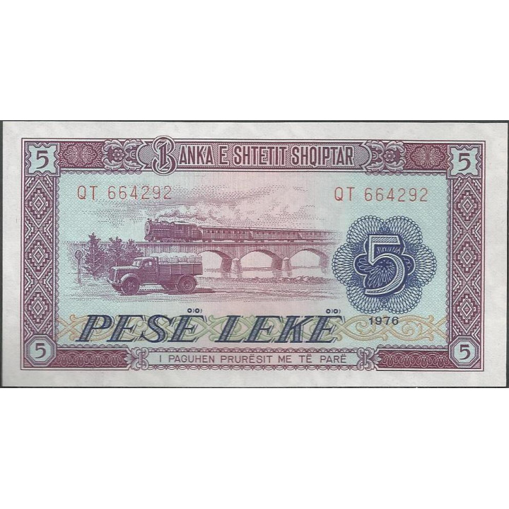 Albania 5 Leke 1976 P42a