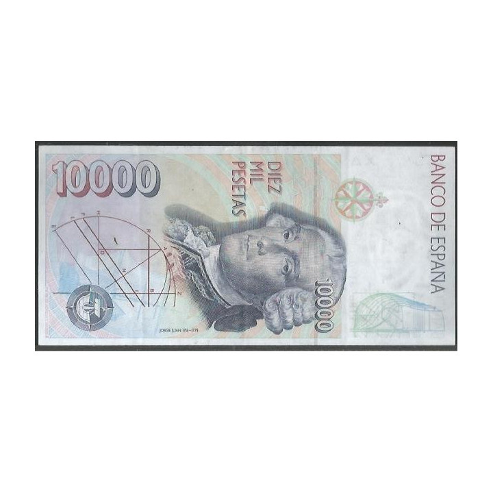 España 10.000 Pesetas 12 Oct 1992 P166 reverso