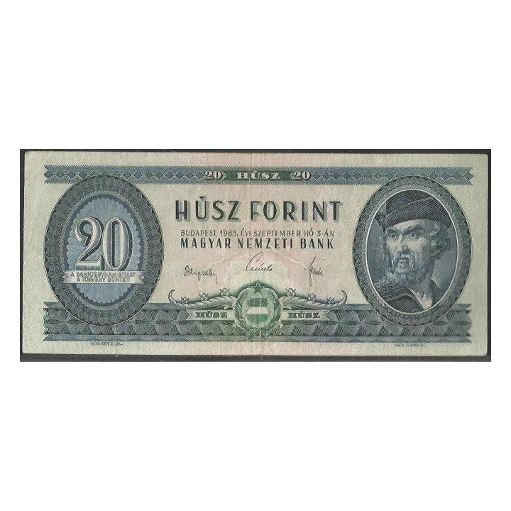 Hungria 20 Forint 3 Sep 1965 P169d