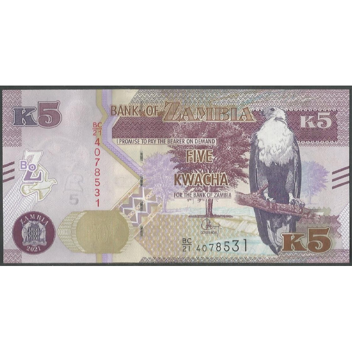 Zambia 5 Kwacha 2021 P57d