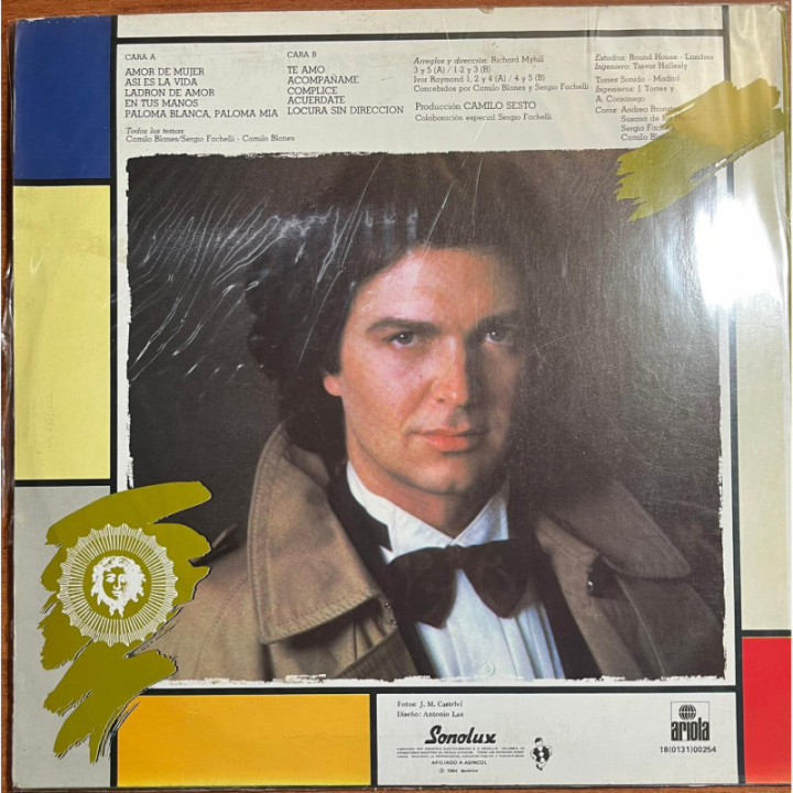 Camilo Sesto - Amanecer - Colombia 1984 reverso