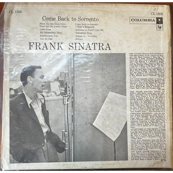 Frank Sinatra - Come Back To Sorrento USA 1959 reverso