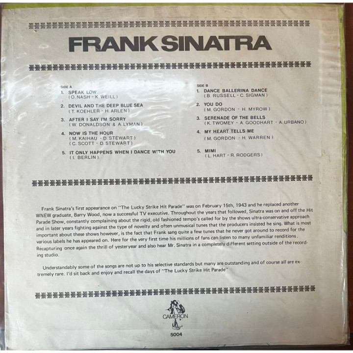 Frank Sinatra - Frank Sinatra - USA 1943 reverso