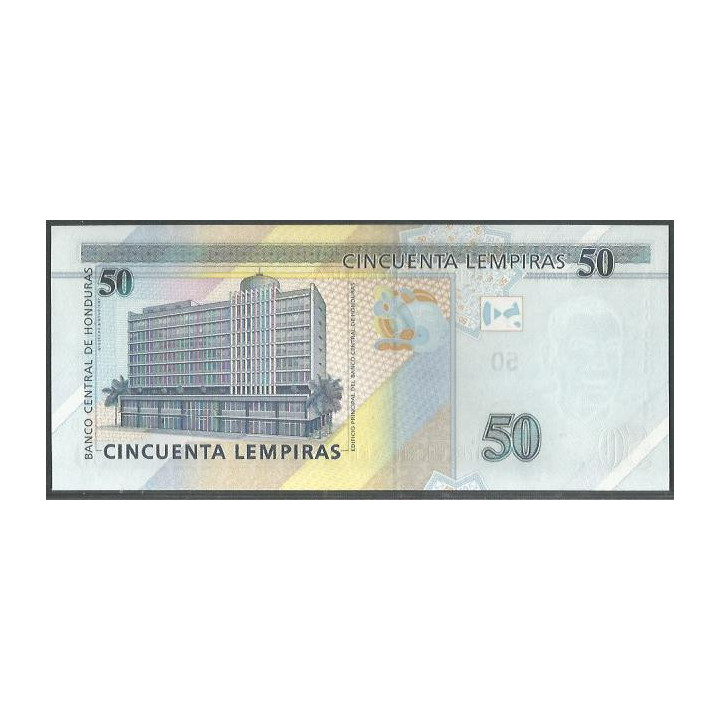 Honduras 50 Lempiras 26 Ago 2004 P92 reverso