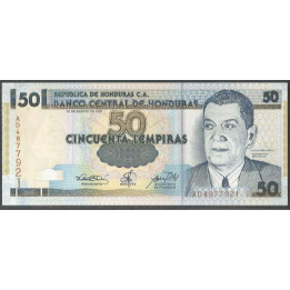 Honduras 50 Lempiras 30 Ago 2001 P88a