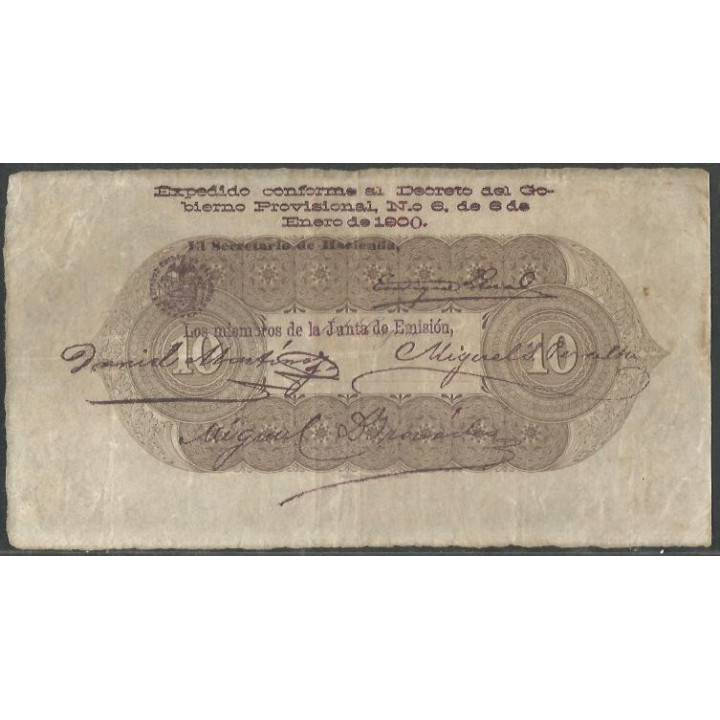 Banco de Santander 10 Pesos 6 Ene 1900 Ps833b reverso