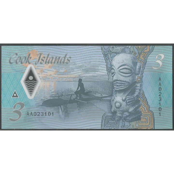 Islas Cook 3 Dollars ND2021 P11 reverso