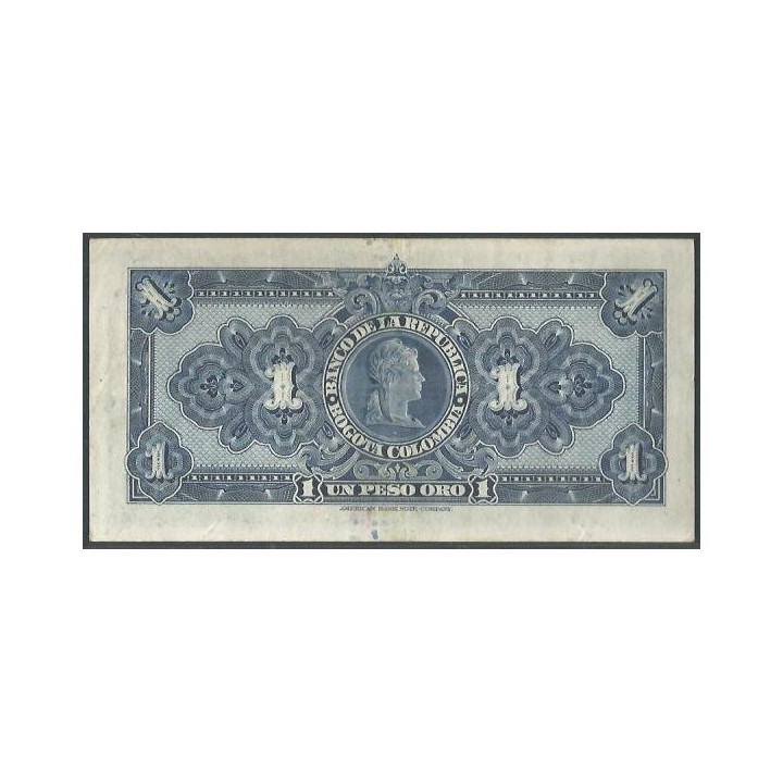Billete de 1 Peso 20 jul 1940 BGW021 reverso