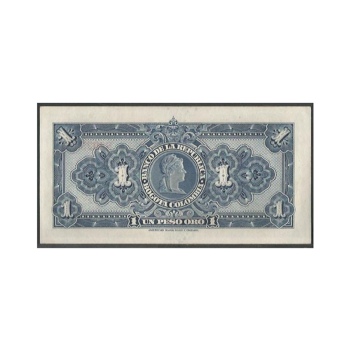Billete de 1 Peso 1 Ene 1945 BGW027 reverso
