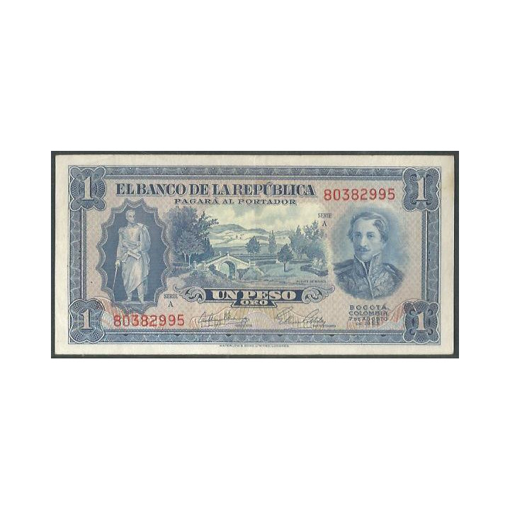 Billete de 1 Peso 7 Ago 1953 BGW043