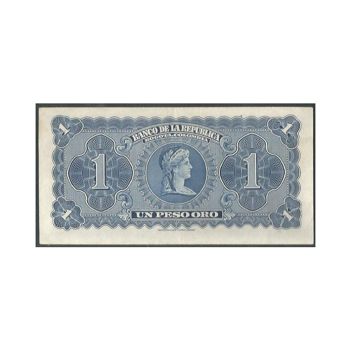 Billete de 1 Peso 7 Ago 1953 BGW043 reverso