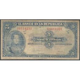 Billete de 5 Pesos 12 Oct 1949 BGW122