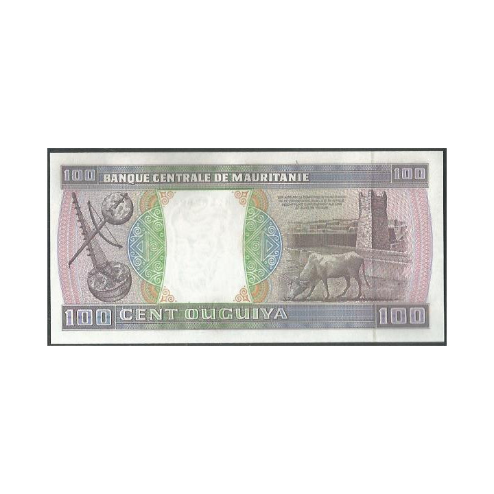 Mauritania 100 Ouguiya 28 Nov 2002 P4k reverso