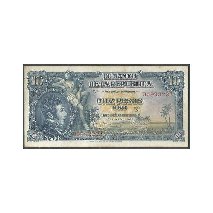 Billete de 10 Pesos 1 ene 1953 BGW173