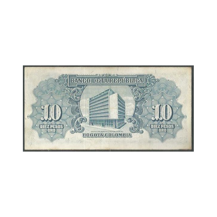 Billete de 10 Pesos 1 ene 1953 BGW173 reverso
