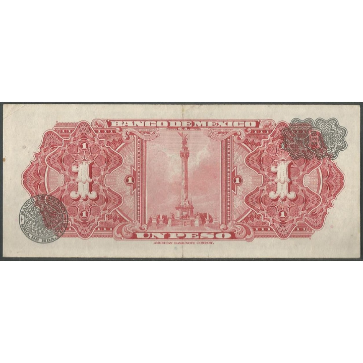 Mexico 1 Peso 22 Jul 1970 Serie BIN P59l reverso