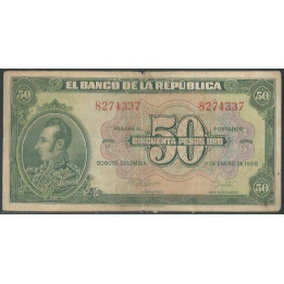 Billete de 50 Pesos 1 Ene 1957 BGW257