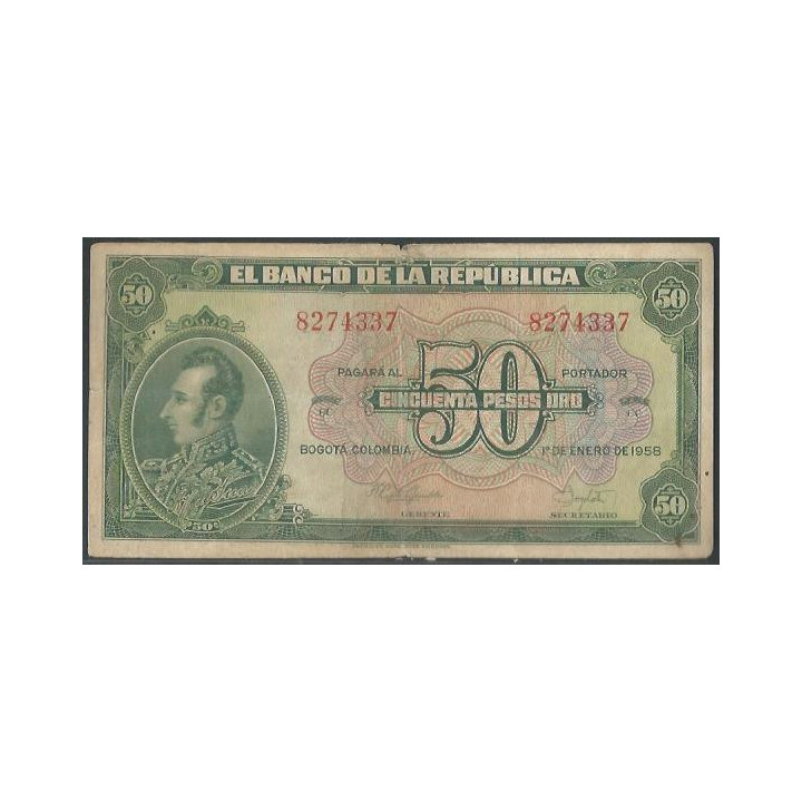 Billete de 50 Pesos 1 Ene 1957 BGW257