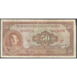 Billete de 50 Pesos 1 Ene 1964 BGW260