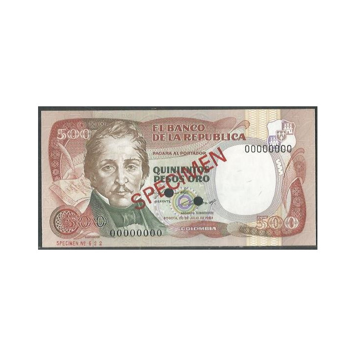 Billete de 500 Pesos 20 Jul 1984 "Specimen" BGW394s