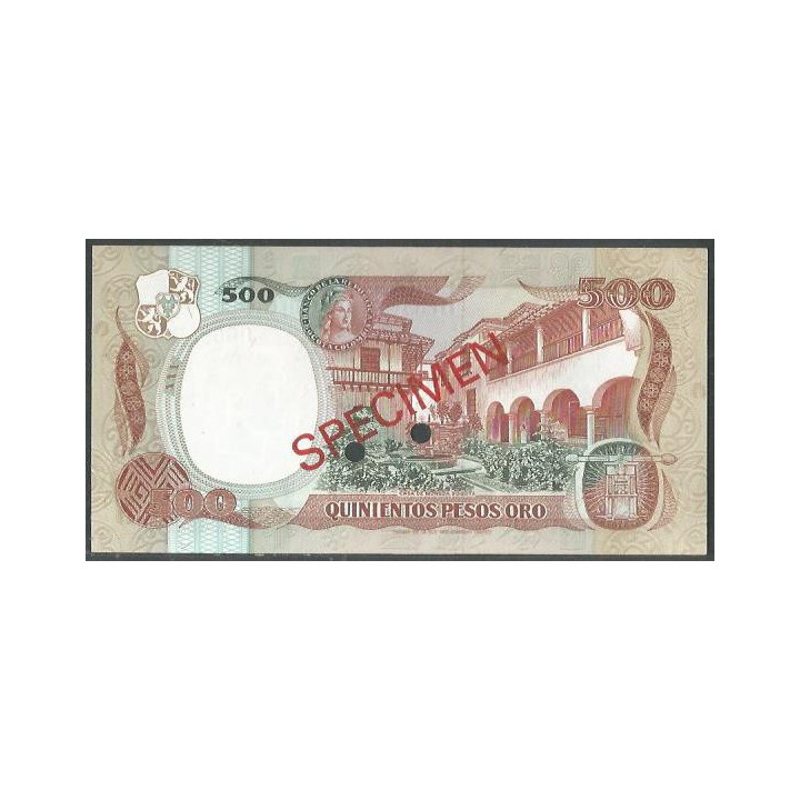 Billete de 500 Pesos 20 Jul 1984 "Specimen" BGW394s reverso