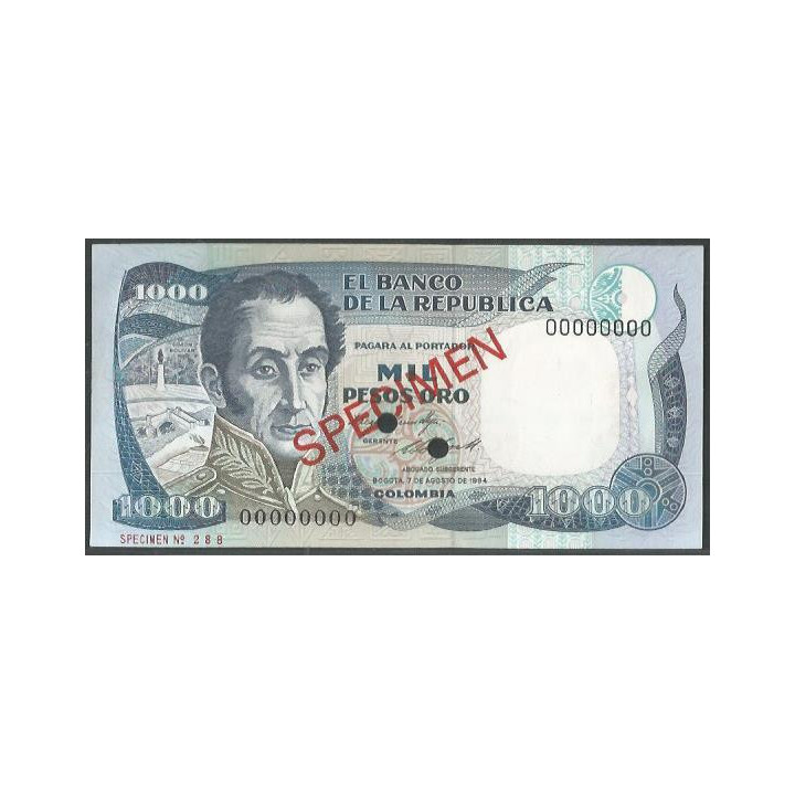 Billete de 1.000 Pesos 7 Ago 1984 "Specimen" BGW414s