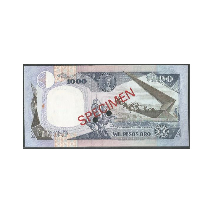 Billete de 1.000 Pesos 7 Ago 1984 "Specimen" BGW414s reverso