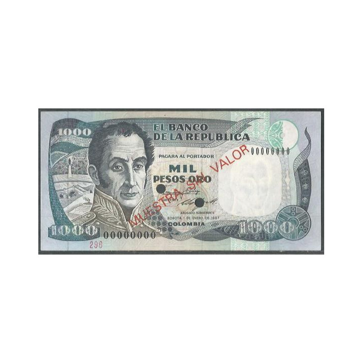 Billete de 1.000 Pesos 1 Ene 1987 "Muestra sin valor" BGW417s