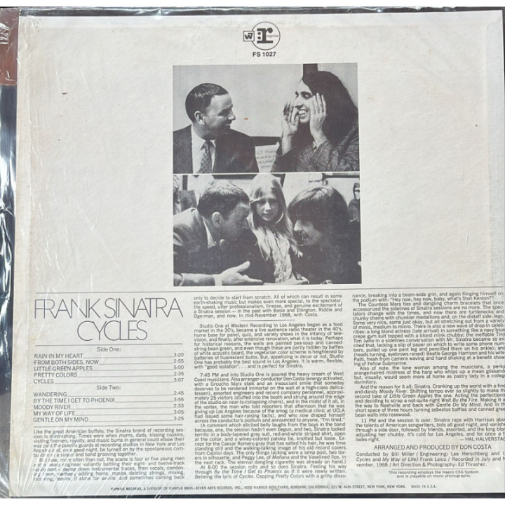 Frank Sinatra - Frank Sinatra Cycles - USA 1968 reverso