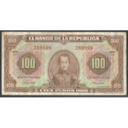 Billete de 100 Pesos 1 Ene 1951 6 Dig BGW289