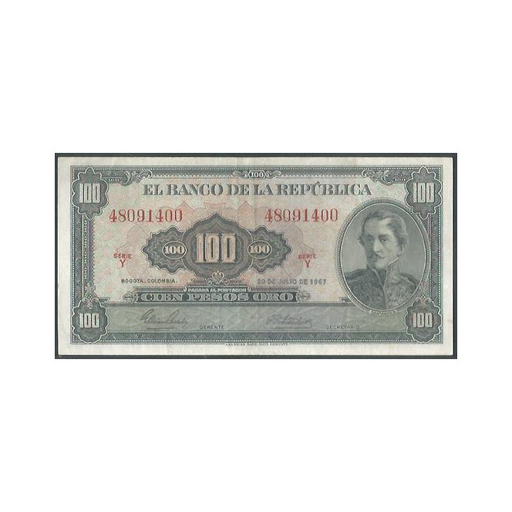 Billete de 100 Pesos 20 Jul 1967 BGW297