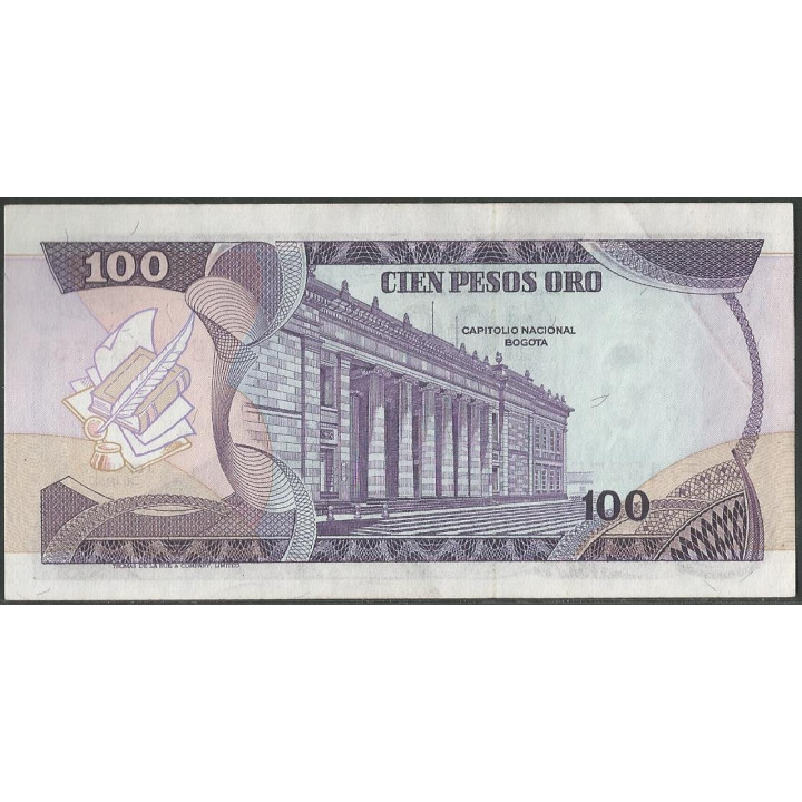 Billete de 100 Pesos 1 Ene 1980 Serie B BGW313 reverso