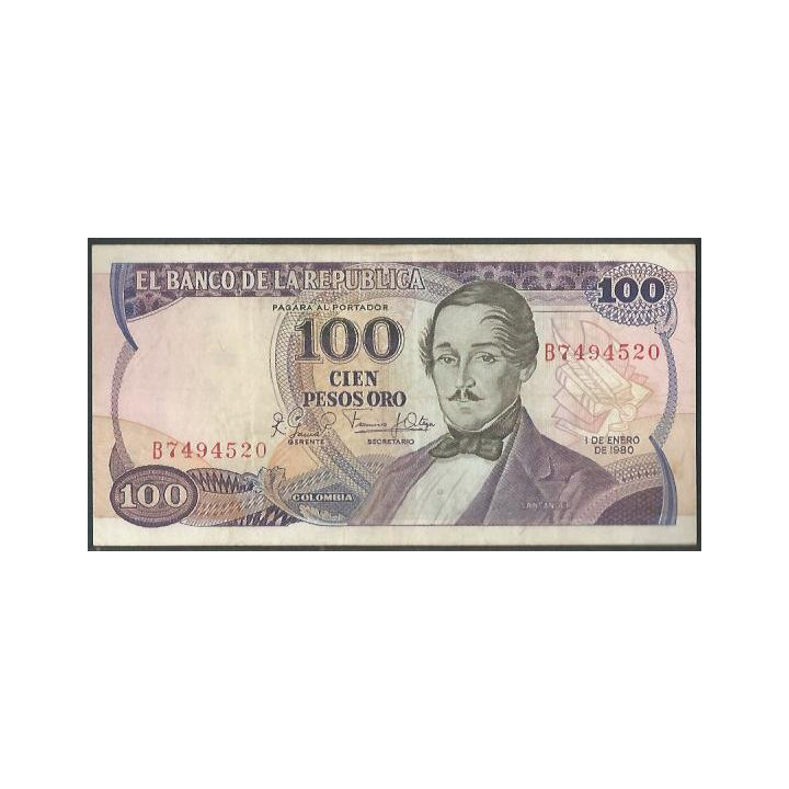 Billete de 100 Pesos 1 Ene 1980 Serie B BGW313