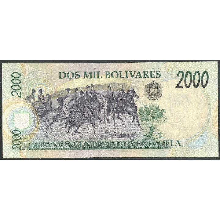 Venezuela 2.000 Bolivares 6 Ago 1998 D 8 Dig P77c reverso
