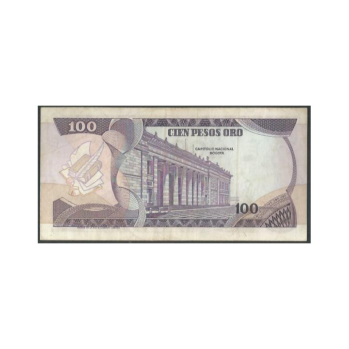 Billete de 100 Pesos 1 Ene 1980 Serie B BGW313 reverso