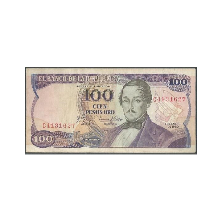 Billete de 100 Pesos 1 Ene 1980 Serie C BGW314