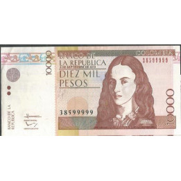 Billete de 10.000 Pesos 5 Sep 2013 38599999 BGW644