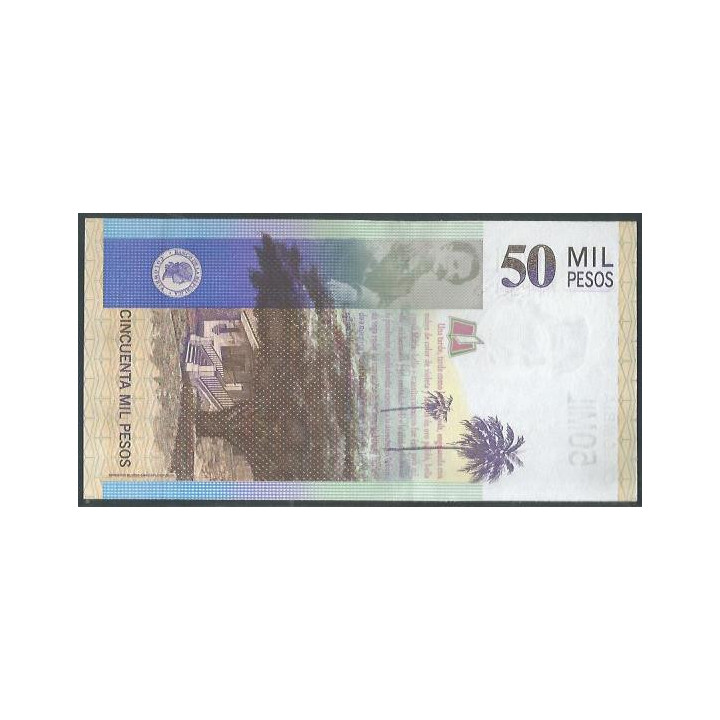 Billete de 50.000 Pesos 24 Ago 2012 BGW822 reverso