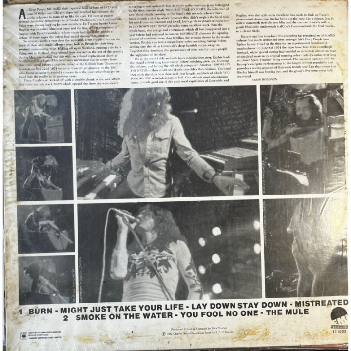 Deep Purple - Live In London - Colombia reverso