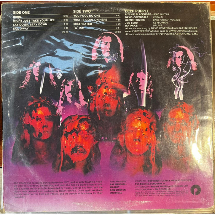 Deep Purple - Burn - USA reverso