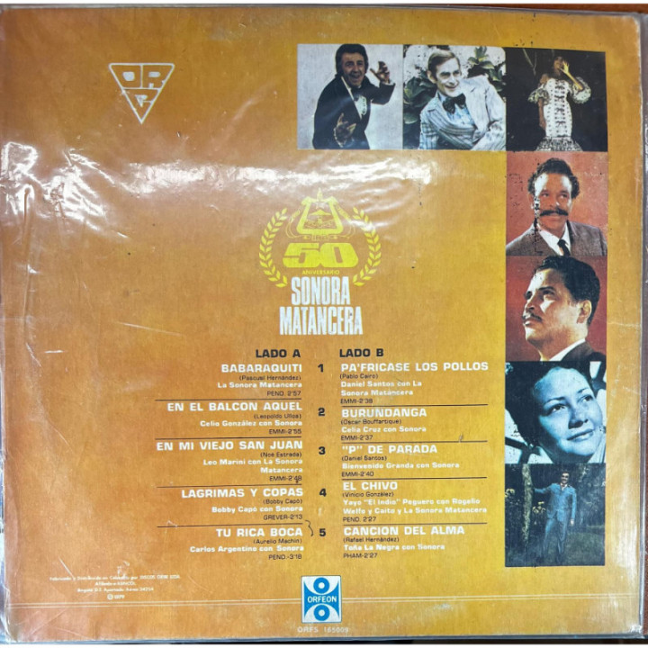 Sonora Matancera - All Stars La Tropical Concert - Colombia- Colombia reverso