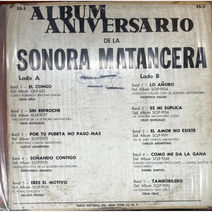 Sonora Matancera - Album Aniversario- USA reverso