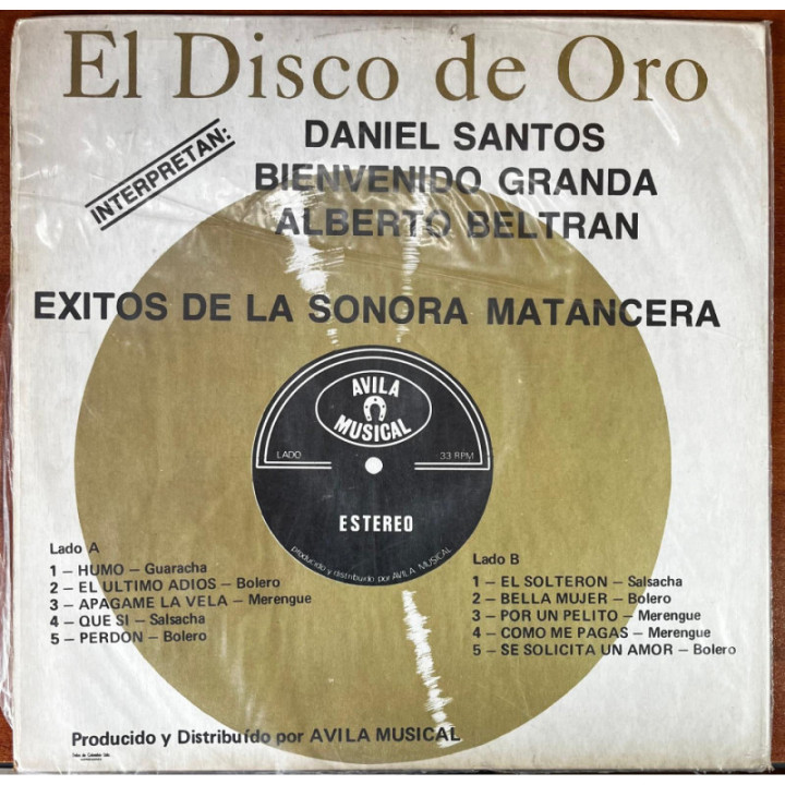 Sonora Matancera - Exitos De La Sonora Matancera- Colombia reverso