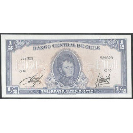 Chile 1/2 Escudo ND1962-75 Serie G Firma 3-1 P134Aa