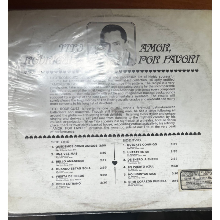 Tito Rodriguez & His Orchestra - Amor Por Favor!- Venezuela reverso