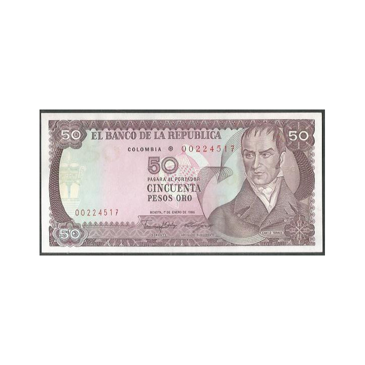 Colombia 50 Pesos 1 Ene 1986 Reposicion BGW281