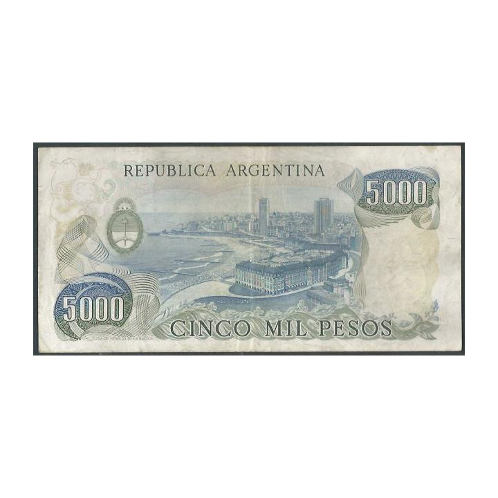 Argentina 5.000 Pesos ND1977-83 Serie A P305a reverso
