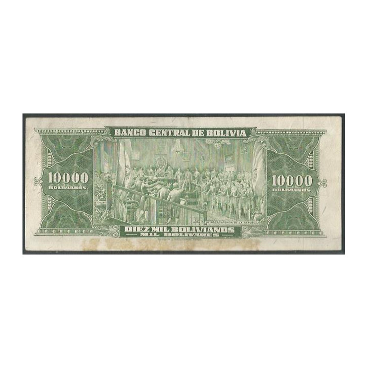 Bolivia 10.000 Bolivianos L 20 Dic 1945 Serie L1 P151 reverso